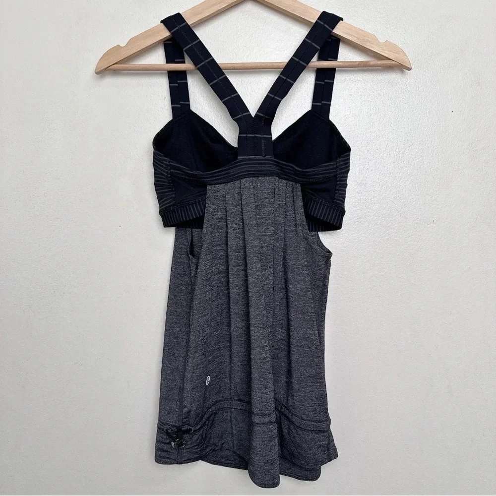 Lululemon Womens 4 Rest Less Tank Heathered Black